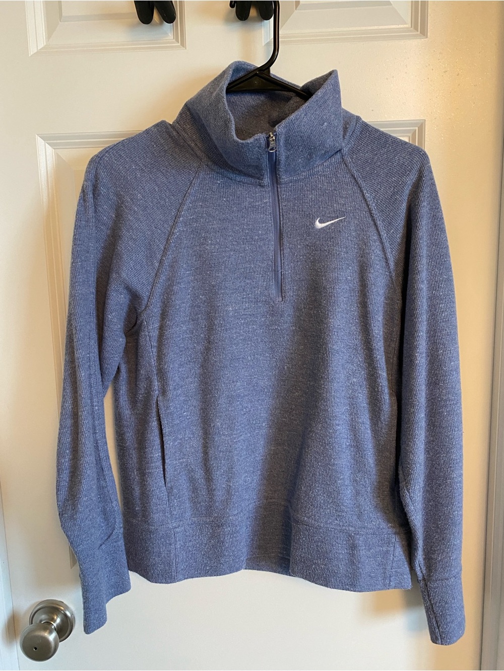 Nike Women's Heathered Slate Blue Quarter-Zip Pullover